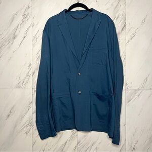 Elie Tahari Navy Linen Button Jacket Blazer SZ L